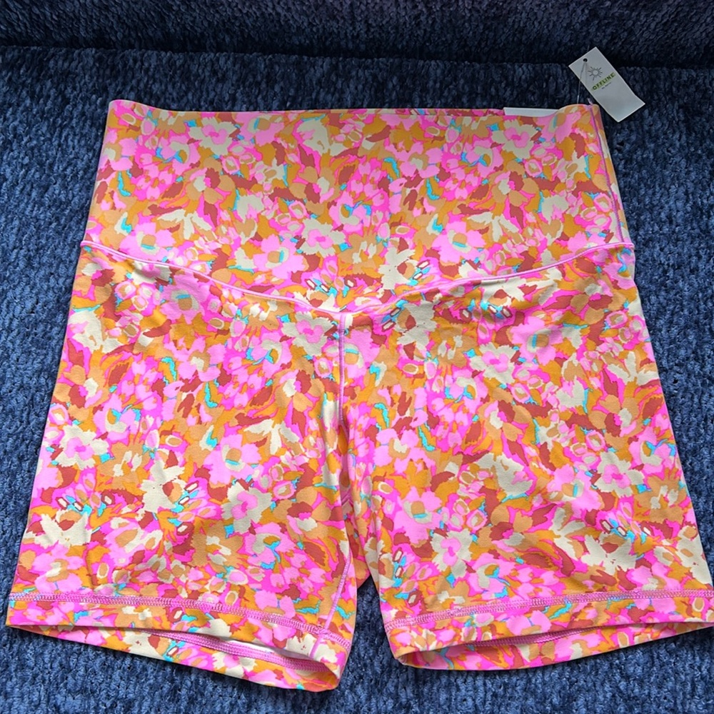 Aerie Pink Floral Women's Athletic Biker Shorts